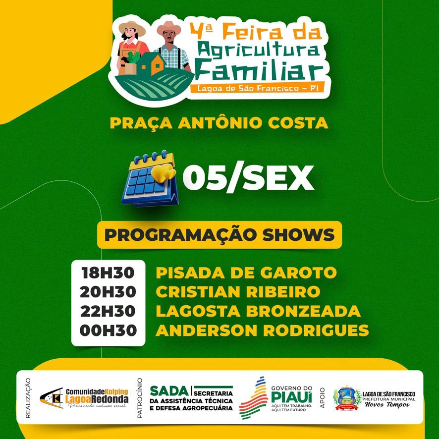 Programação da 4ª Feira da Agricultura Familiar