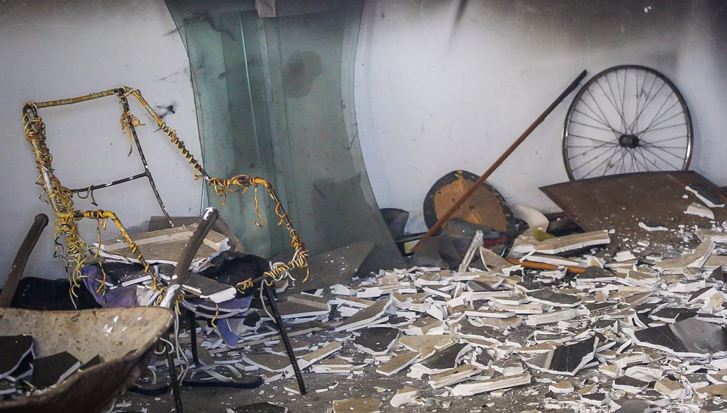 Sala destruída