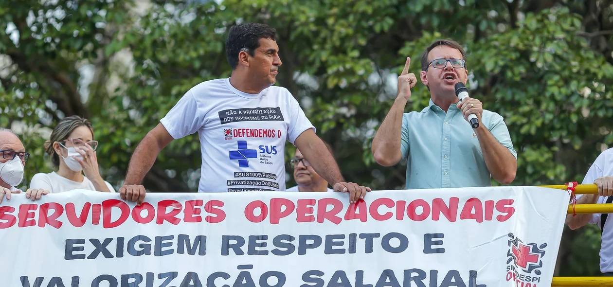 Servidores da saúde do Piauí realizam protesto em Teresina