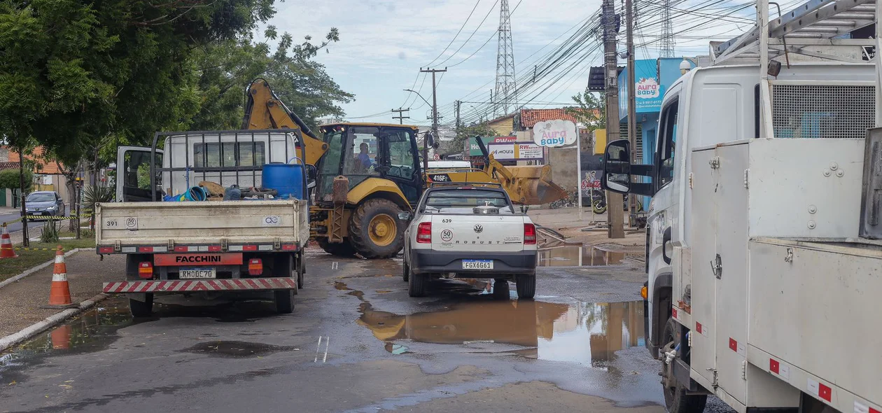 Trecho em obras na Avenida Barão de Castelo Branco, onde ocorreu o acidente