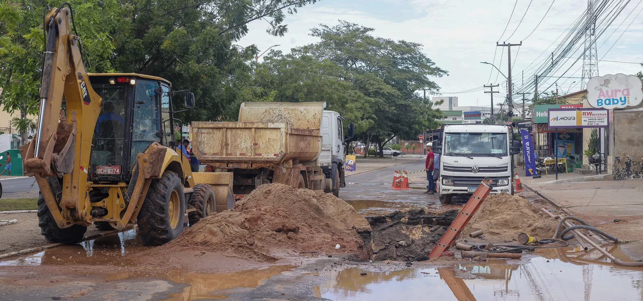 Trecho em obras na Avenida Barão de Castelo Branco, onde ocorreu o acidente