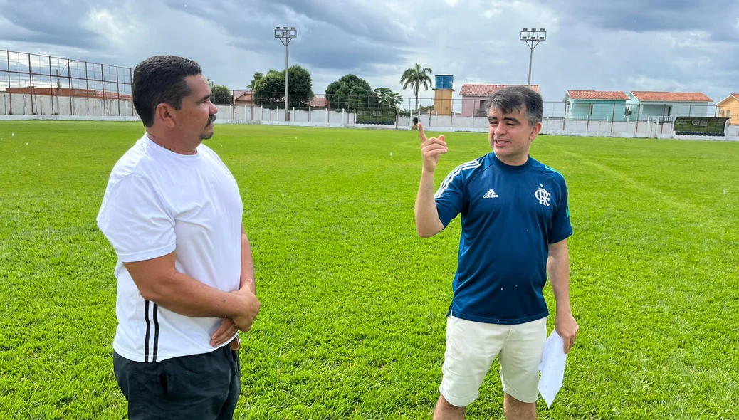 Vice-prefeito de Bom Jesus na inspeção do estádio