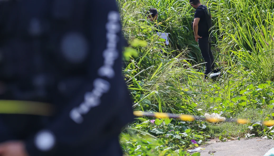 Área onde o corpo da mulher foi encontrado isolada