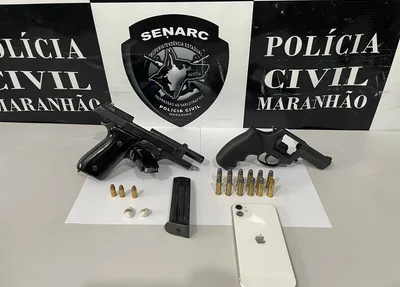 Armas apreendidas no bairro Cidade Nova em Timon
