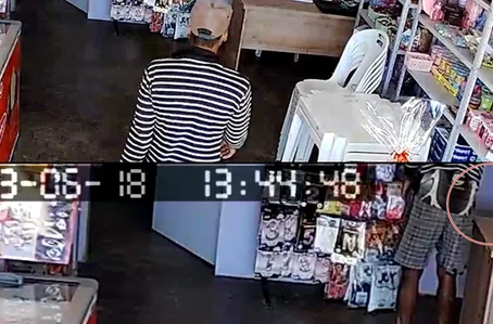 Câmera flagra bandido furtando comércio em Betânia do Piauí