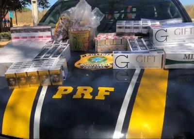 Cigarros apreendidos pela PRF em Colônia do Gurguéia