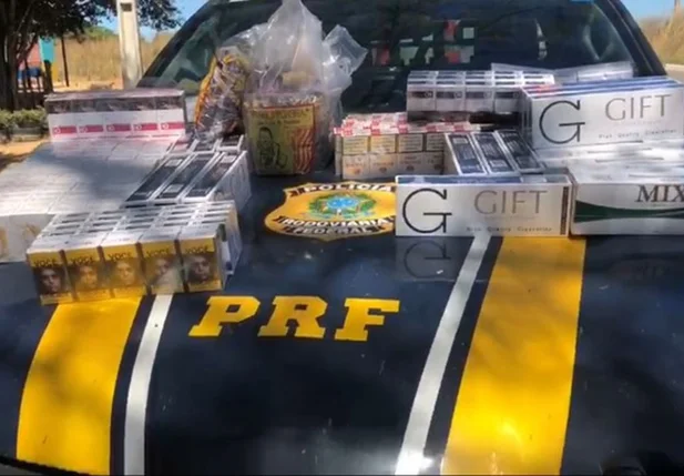 Cigarros apreendidos pela PRF em Colônia do Gurguéia