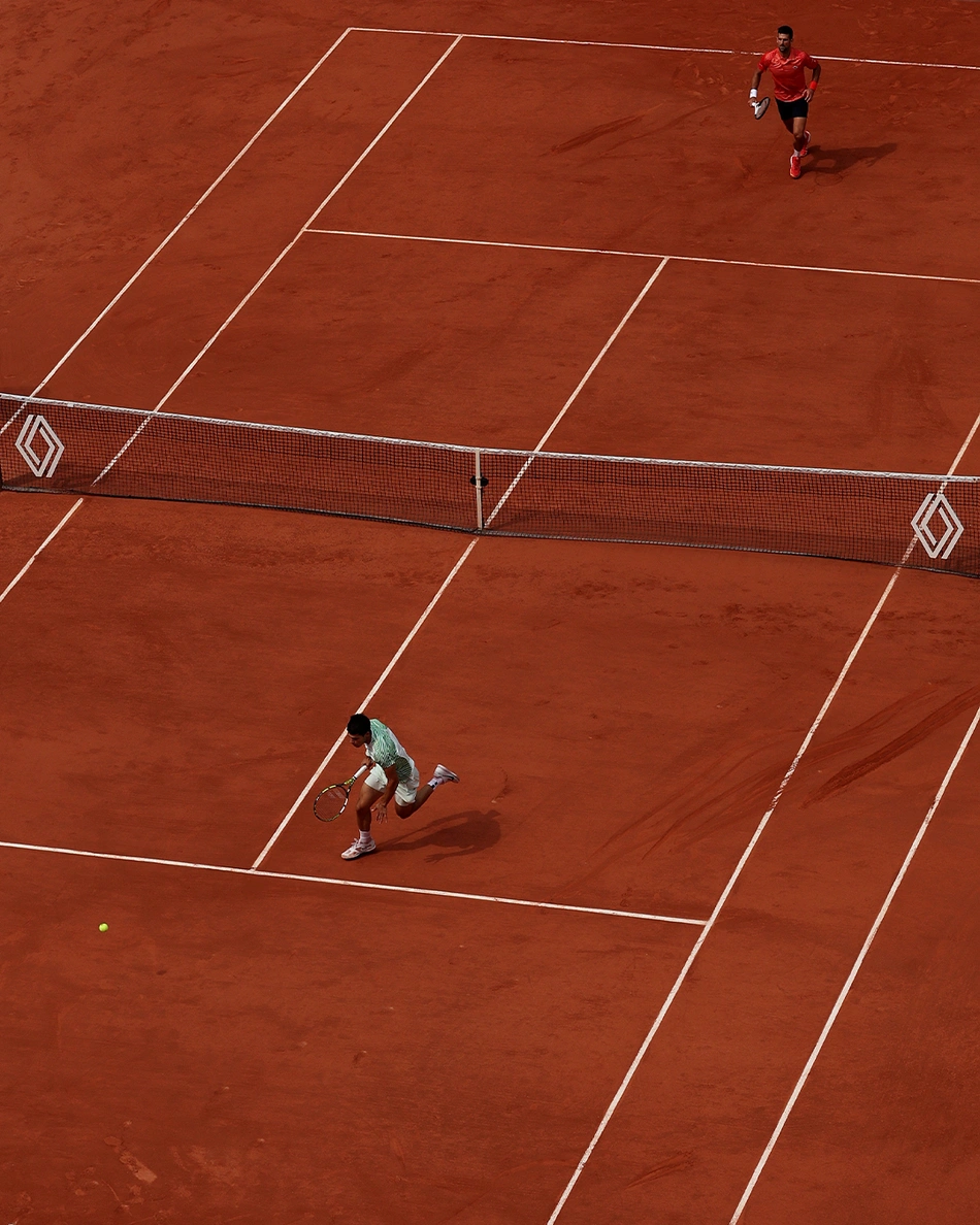 Djokovic e Alcaraz pelas semifinais do simples masculino em Roland Garros, junho/2023