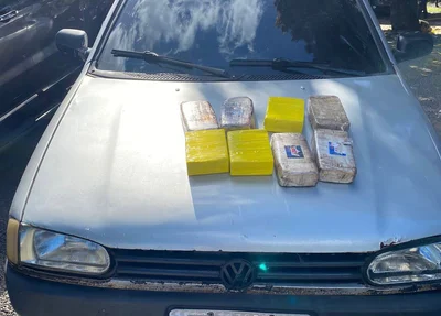Droga apreendida pela PF em carro