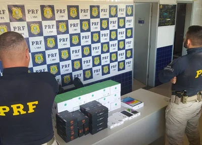 Eletrônicos apreendidos pela PRF em Floriano