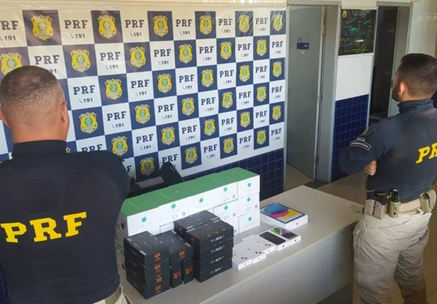 Eletrônicos apreendidos pela PRF em Floriano