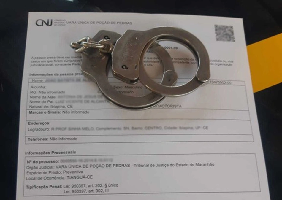Foragido da Justiça do Maranhão há mais de 5 anos é preso em Campo Maior