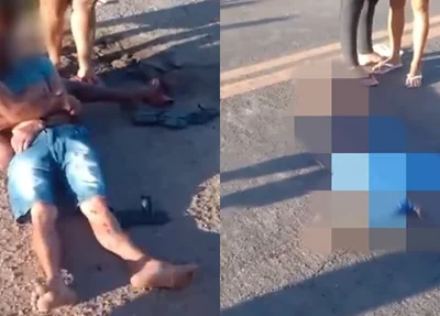 Grave acidente na BR 343 em Buriti dos Lopes deixa ciclista idoso e jovem motociclista gravemente feridos