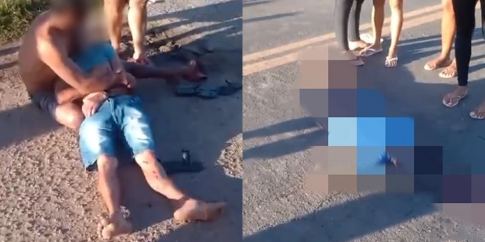 Grave acidente na BR 343 em Buriti dos Lopes deixa ciclista idoso e jovem motociclista gravemente feridos
