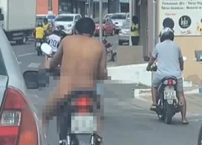 Homem é flagrado pilotando moto em Floriano