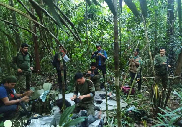 Local em que as crianças foram encontradas, na selva colombiana e receberam os primeiros atendimentos após 40 dias