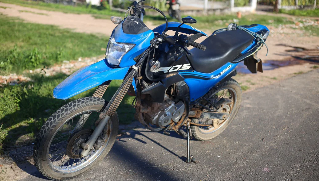 Motocicleta envolvida no acidente