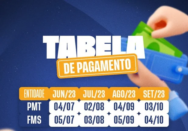 Nova tabela de pagamento da PMT