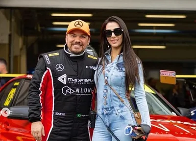 O piloto Douglas Costa e a namorada Mariana Giordano