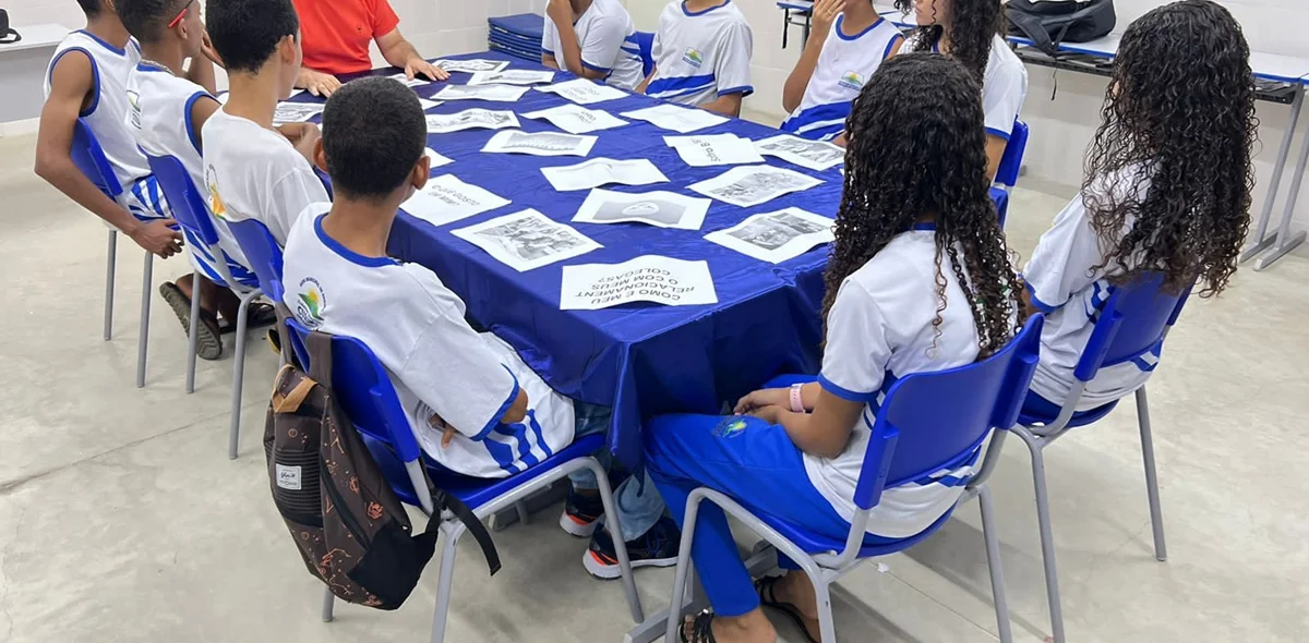 Os alunos tiveram a oportunidade de expressar seus sonhos, dificuldades de aprendizagem, etc