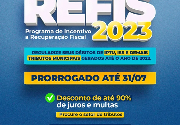 Prefeitura de União prorroga prazo do Refis