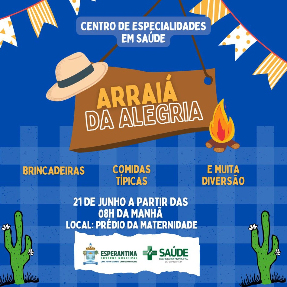 Prefeitura realizará ‘’Arraiá da alegria’’ em Esperantina