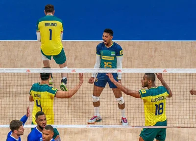 Seleção brasileira masculina de vôlei venceu a França por 3 sets a 1