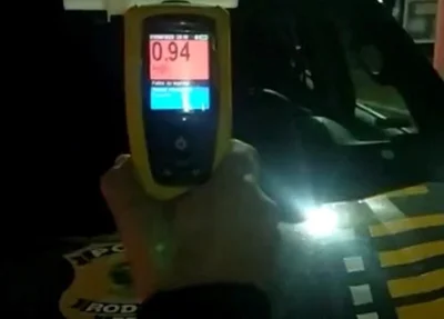 Teste do etilômetro apontou 0,94 miligramas por litro de ar