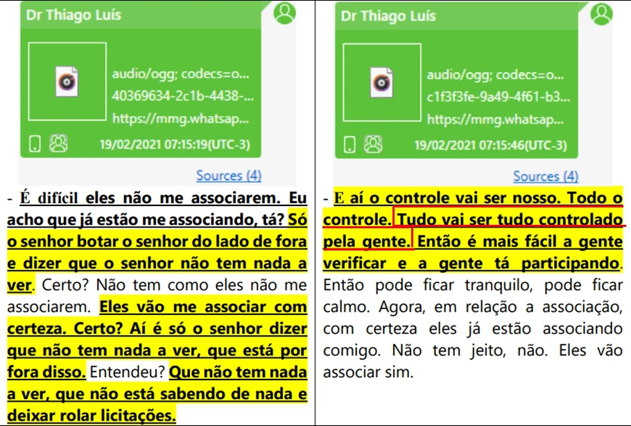 Troca de mensagens de 19/02/21