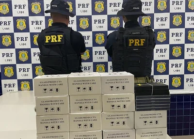 Aparelhos eletrônicos apreendidos pela PRF