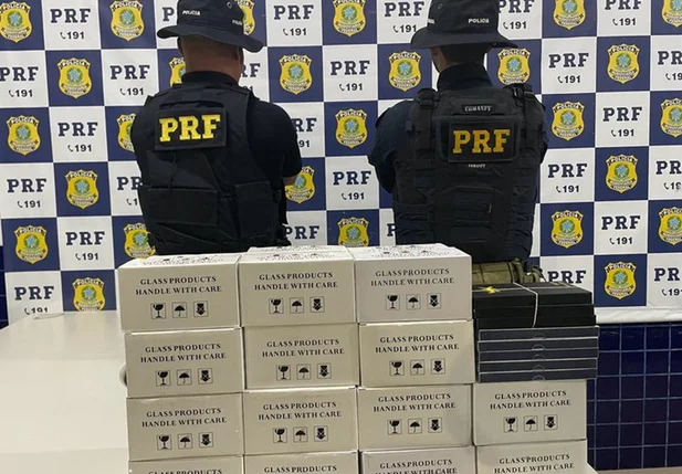 Aparelhos eletrônicos apreendidos pela PRF