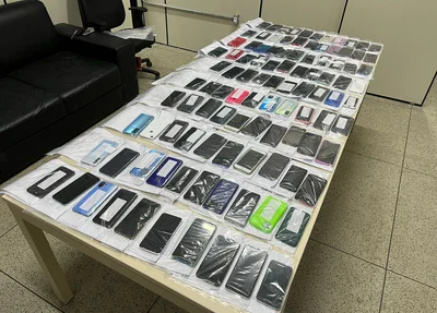 Celulares recuperados em ação da Secretaria de Segurança Pública do Piauí (SSP-PI)