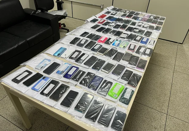 Celulares recuperados em ação da Secretaria de Segurança Pública do Piauí (SSP-PI)