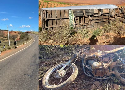 Colisão entre caminhão e moto deixa homem morto na BR 407 em Acauã
