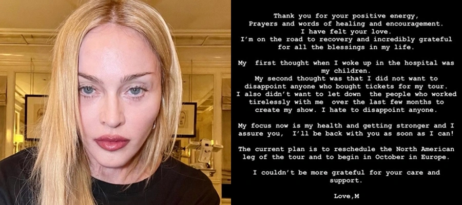 Madonna agradece fãs após internação por infecção grave