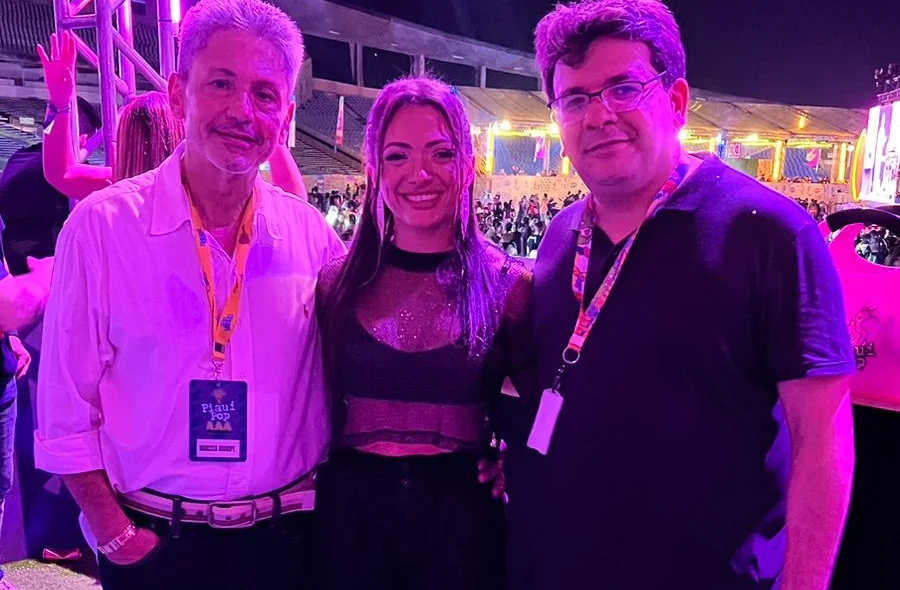 Marcelo Araripe, Thayla Oliveira e o governador Rafael Fonteles