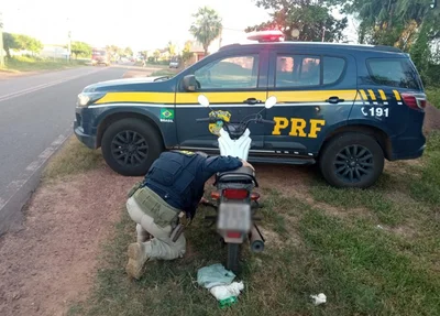 Moto adulterada apreendida pela PRF em Batalha