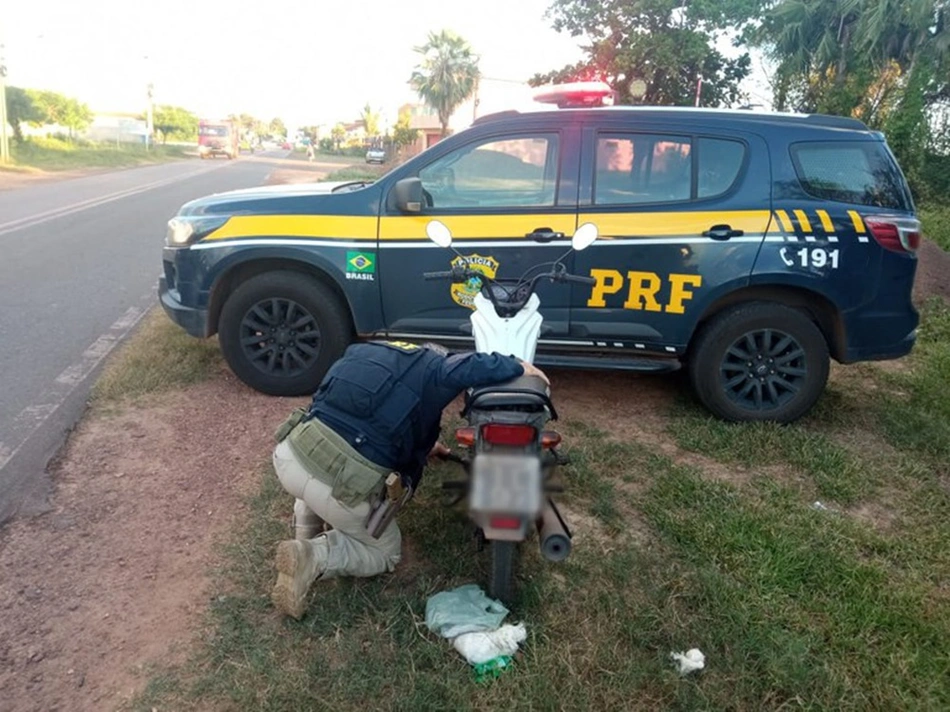 Moto adulterada apreendida pela PRF em Batalha