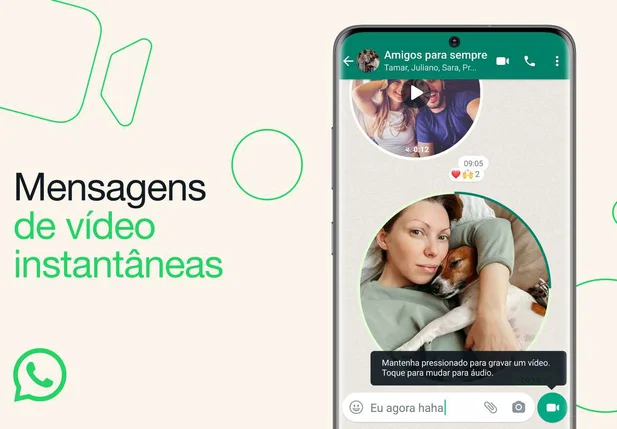 Nova atualização do WhatsApp permite aos usuários o envio de mensagens instantâneas em vídeo