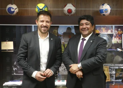 O presidente da CBF, Ednaldo Rodrigues, e o treinador Ramon Menezes