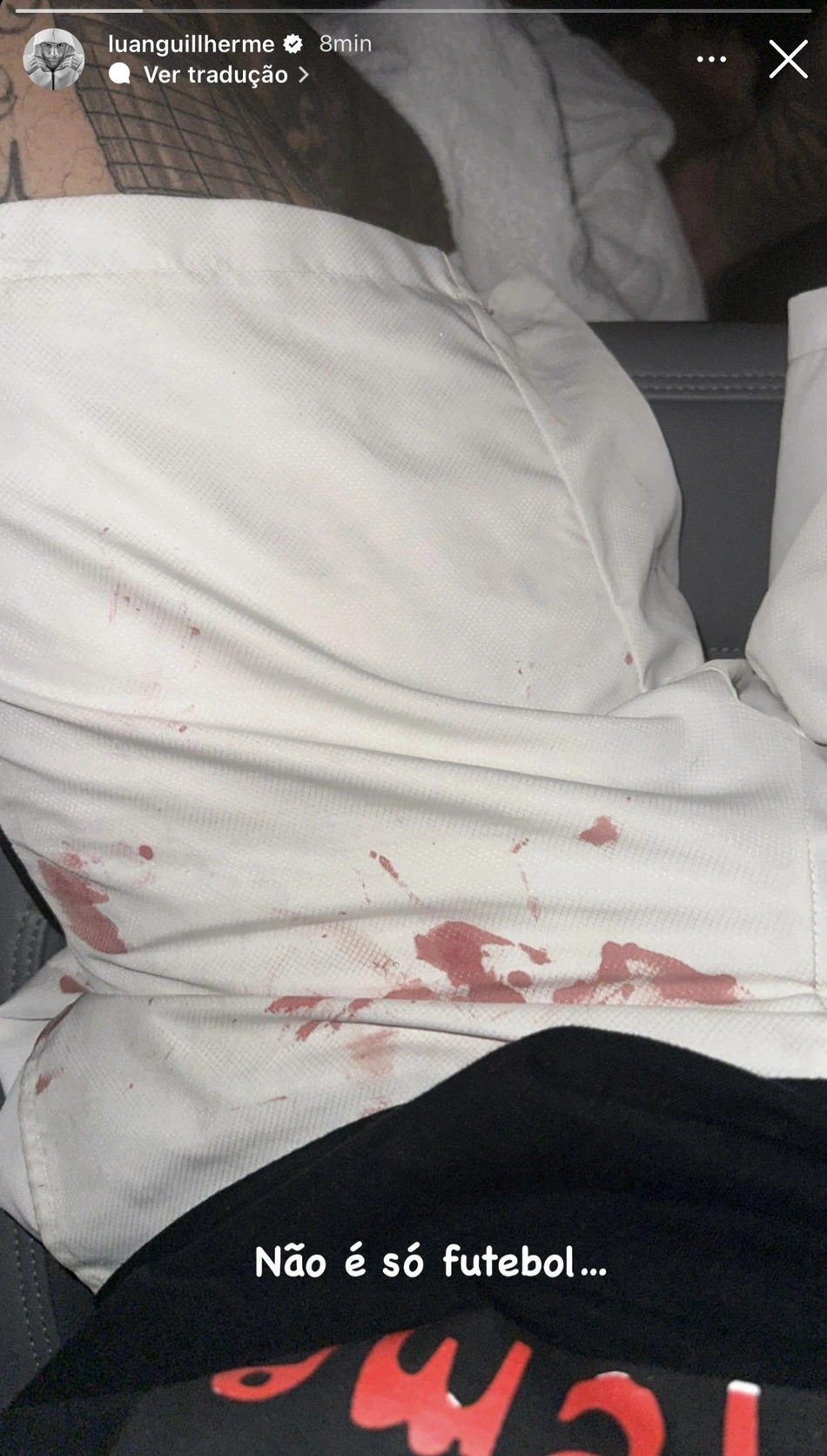 Postagem de Luan após sofrer agressão em motel