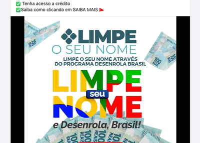 Publicações patrocinadas se passam por "site oficial" do programa Desenrola Brasil