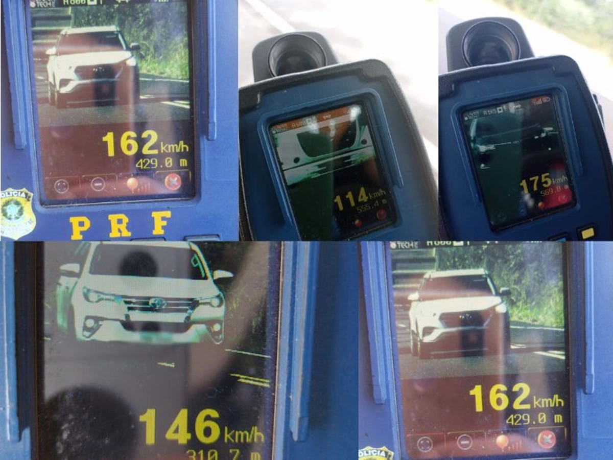 Radar da PRF aponta excesso de velocidade