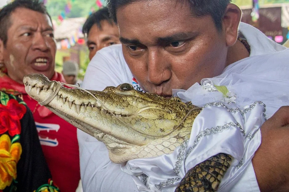 Víctor Hugo Sosa selou o casamento com um beijo no animal