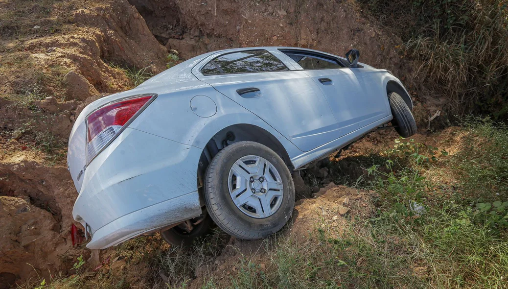 A vítima teve seu espaço fechado na pista