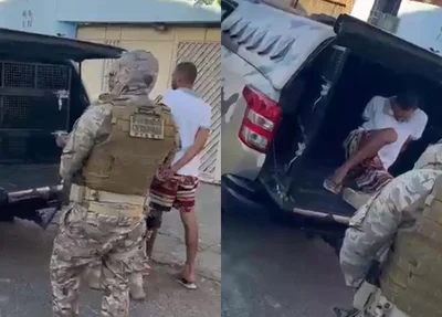 Acusado de ofender policiais é conduzido para a Central de Flagrantes de Teresina