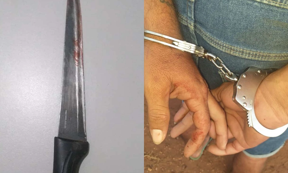 Arma do crime foi encontrada com o acusado, que ainda estava com as mãos ensaguentadas