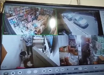 Câmeras flagraram a ação dos criminosos durante assalto no centro de Teresina