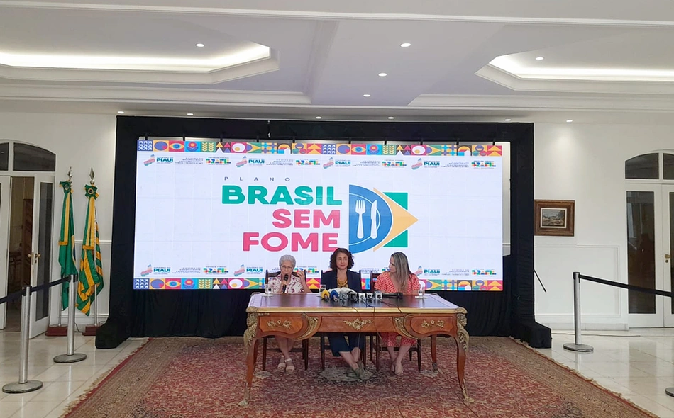 Coletiva de imprensa sobre o Brasil Sem Fome, no Palácio de Karnak