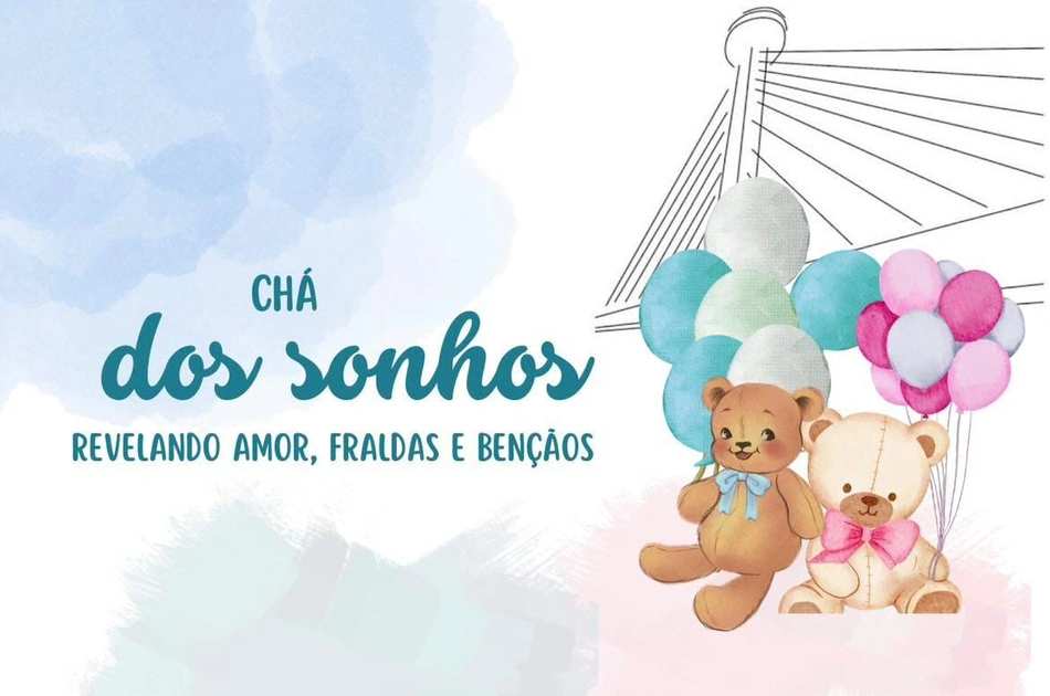 Convite para o chá de bebê do casal Ana Karoline Lessa e Jonatan Santos de Castro